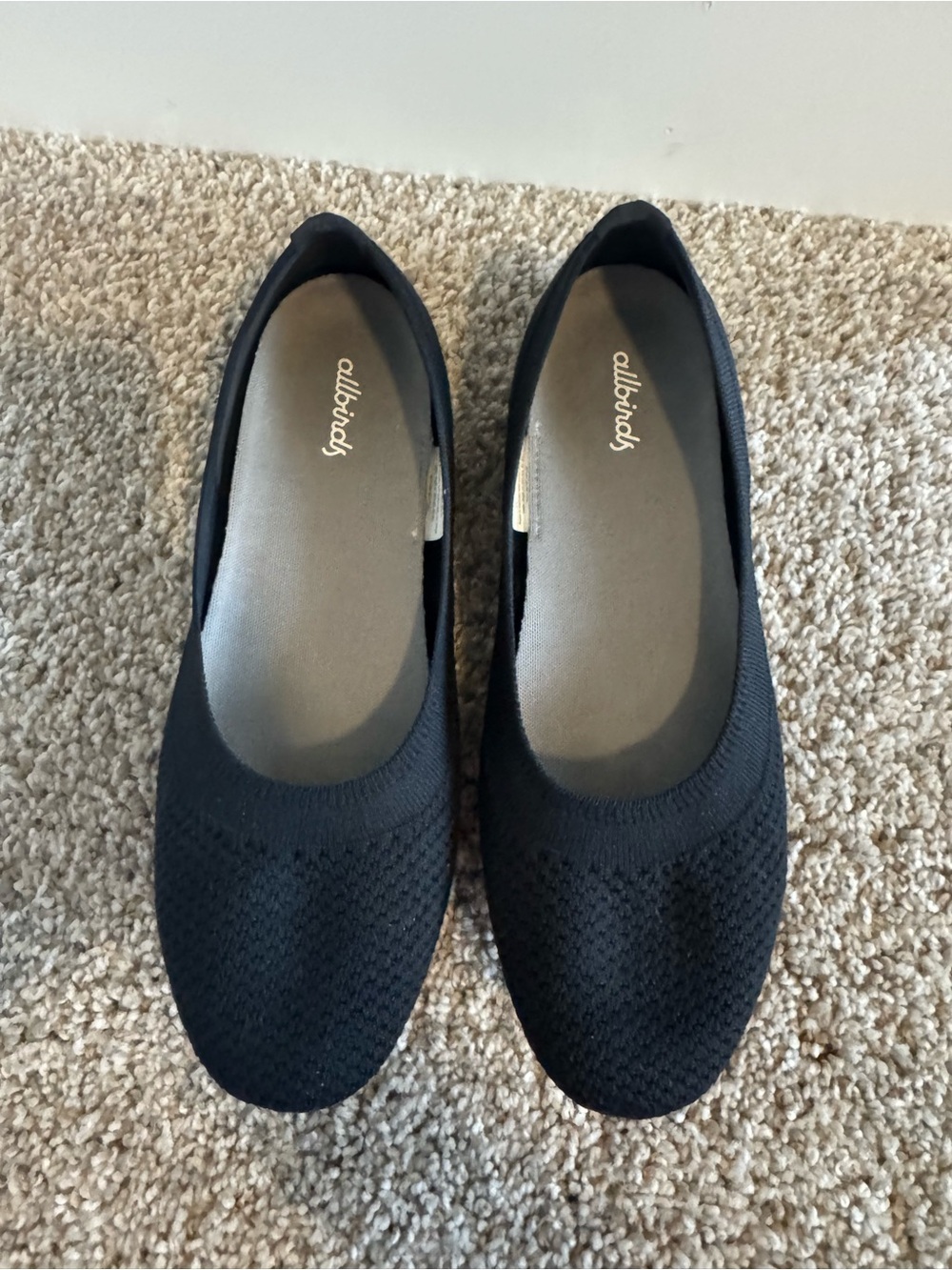 Allbirds Women’s Black Knit Ballet Flats Size 8.5